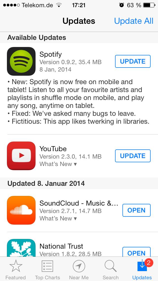 Spotify free mobile App store